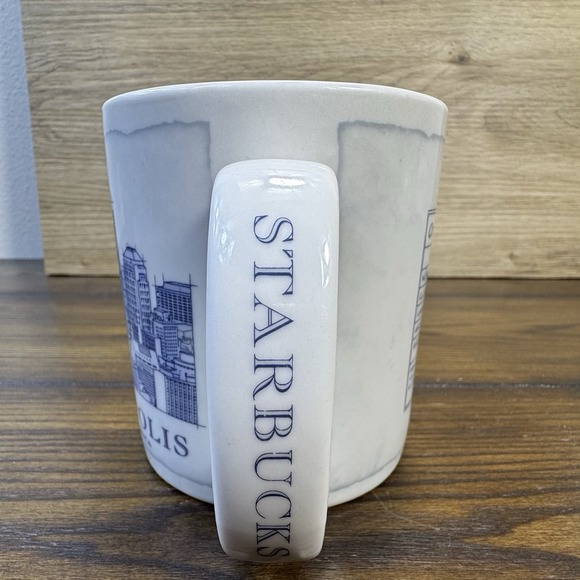 Starbucks Architectural Series 2006 INDIANAPOLIS City Coffee Mug 18oz Blue Print - Picture 2 of 8